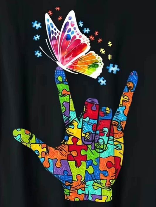 Autistic love sign T-shirt