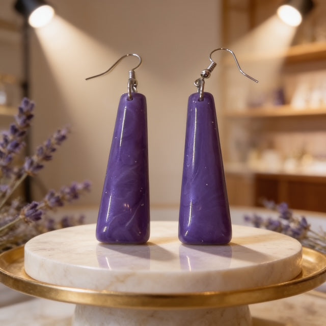 Purple trim earrings