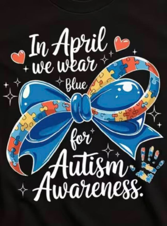 April we wear blue T-shirt