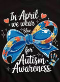 April we wear blue T-shirt